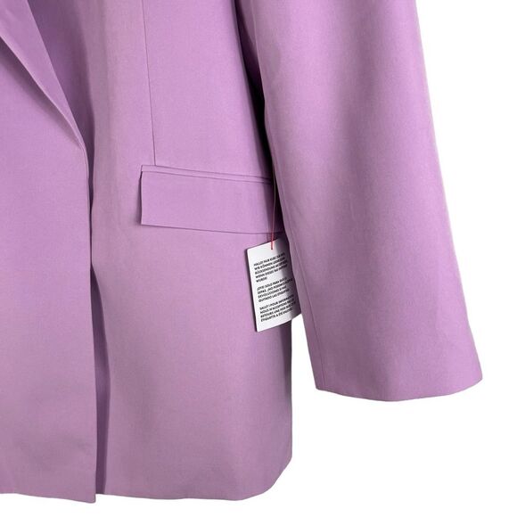 New ASOS Lilac Blazer Hidden Button Front Flap Pockets Size 18 Lavender - Picture 3 of 7
